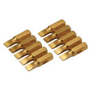 Silverline 260327  Gold Screwdriver Bits 10pk