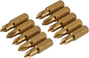 Silverline 934108 Phillips Gold Screwdriver Bits Number 1 - Pack of 10